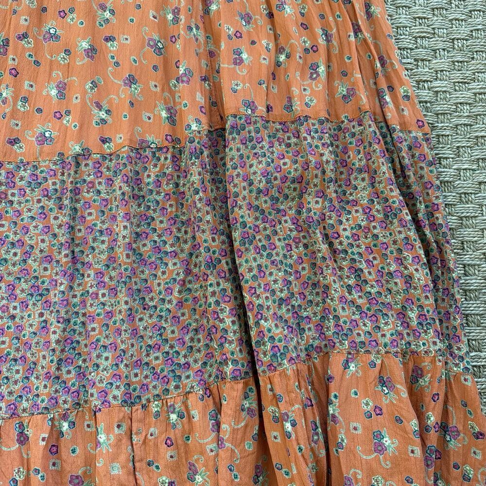Vintage Olivia floral orange tropical maxi dress Miu Miu style women’s size 1x - Picture 11 of 11
